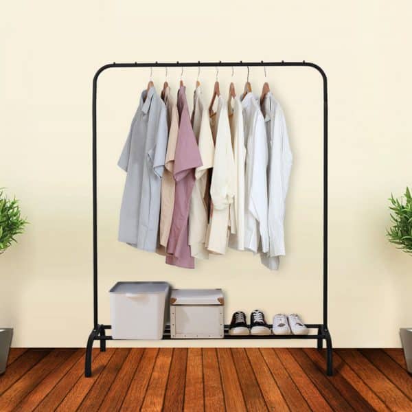 Single pole cloth hanging stand x shoes rack by Metallics Home