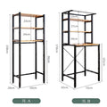 Mini Fridge Washing Machine Bathroom Organizer Rack with four shelves, metal frame, and wooden surfaces for storage.