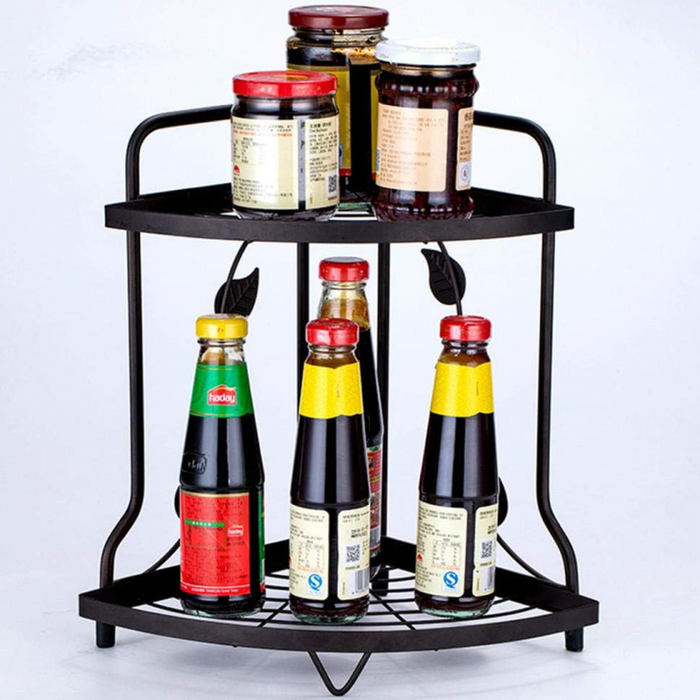 Space-Saving 2-Tier Kitchen Corner Rack by Metallics Home