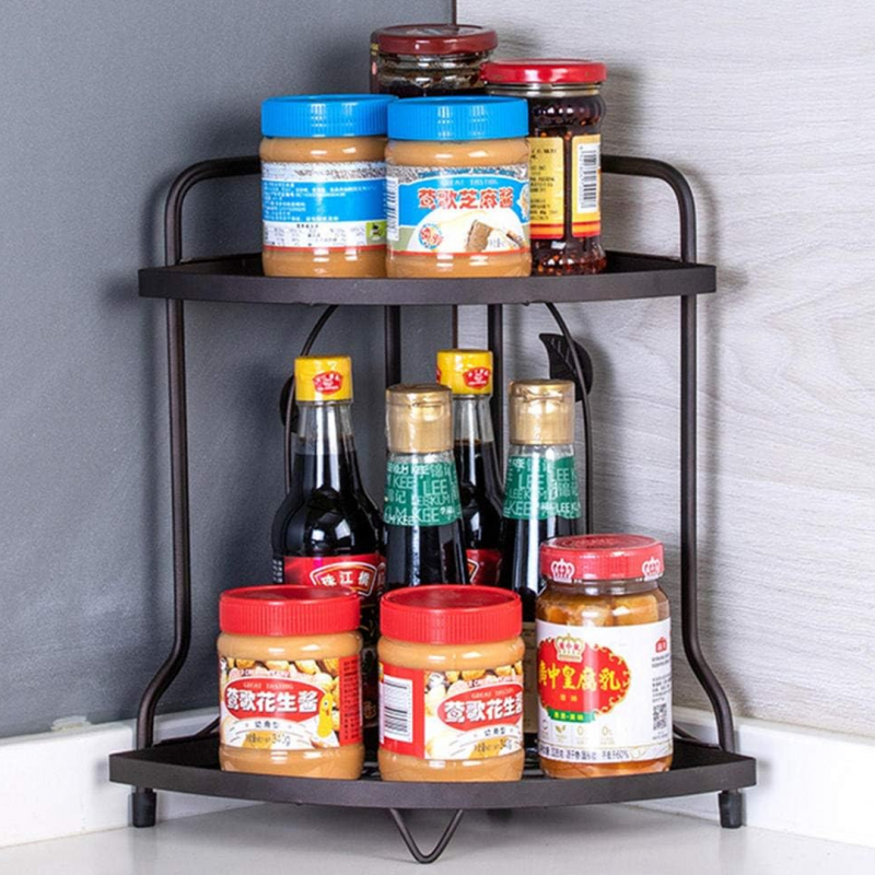 Space-Saving 2-Tier Kitchen Corner Rack-By Metallics Home