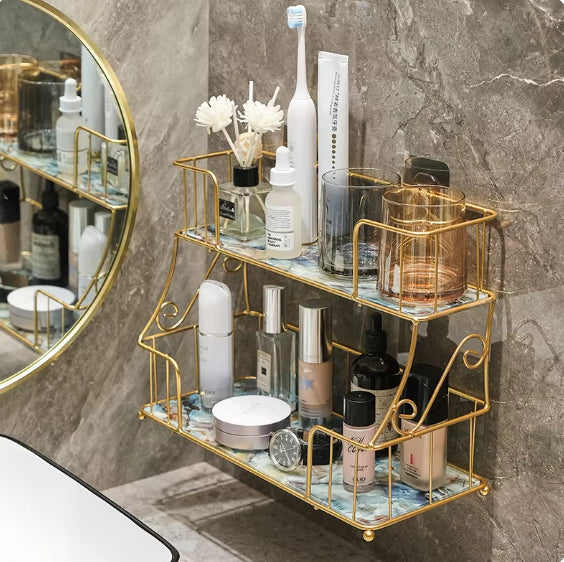 Sleek & Durable 2-Tier Bathroom Vanity Organizer-By Metallics Home