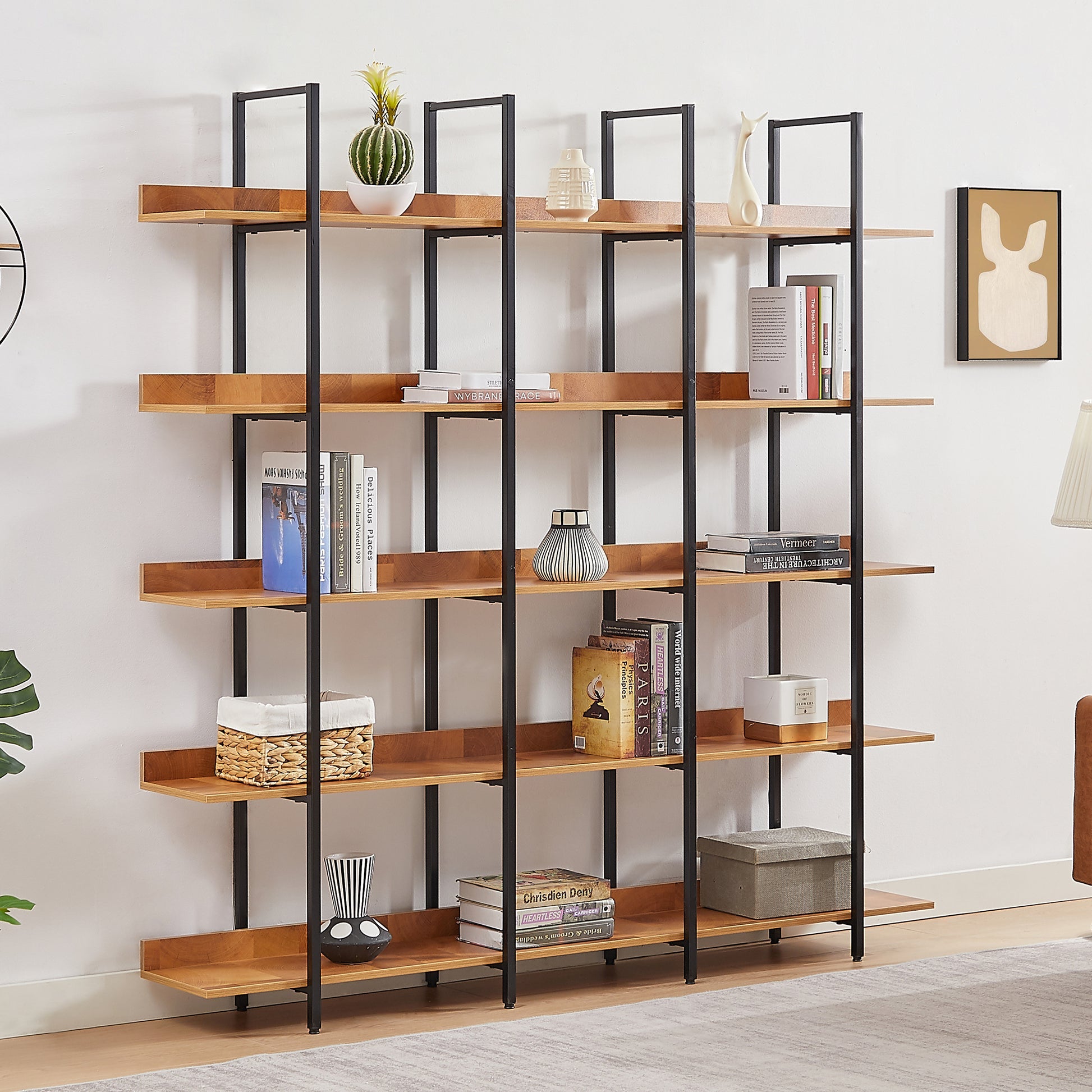5 Tier Bookcase Home Office Open Bookshelf by metallics home