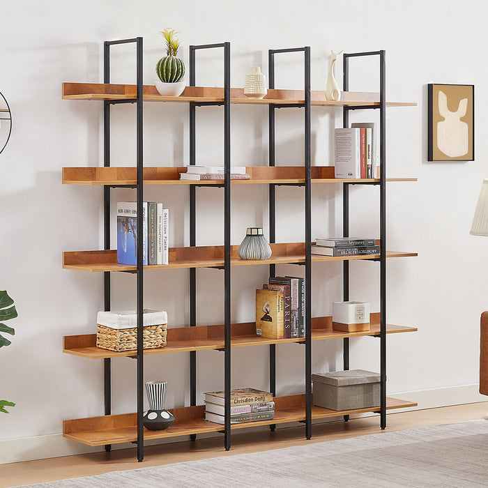 5 Tier Bookcase Home Office Open Bookshelf by Metallics Home