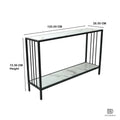 Decigi Entryway Hallway Console Table features a sleek design with a marble top and metal frame, measuring 120x28.5x73.5 cm.