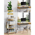 Federico Kitchen Moving Trolley Rack by Metallics Home, featuring shelves, wheels, and a stylish design for versatile storage