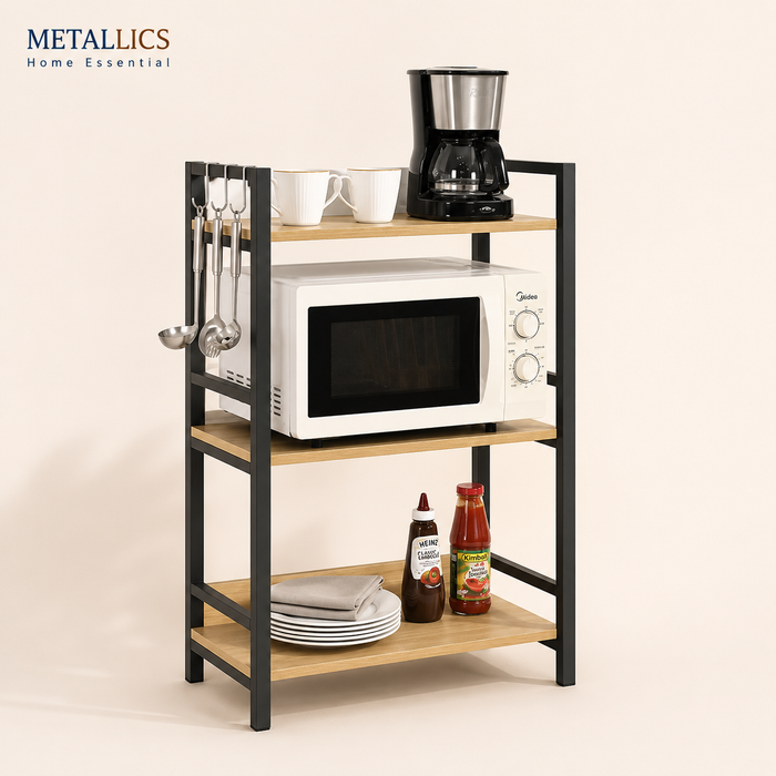The Forno Prato 3 Tier Multipurpose Storage Rack by Metallics Home