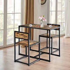 Nookie Modern Kitchen Dining Room Chair Table Set (Set of 3) features a sleek table with two matching chairs, showcasing a ru