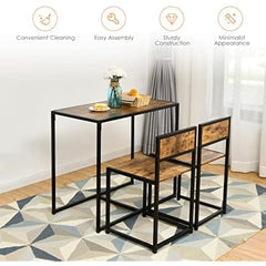 Nookie Modern Kitchen Dining Room Chair Table Set (Set of 3) featuring a sleek table and two chairs with a minimalist design.