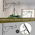 Wall Mounted Flower Pot Hanger Stand by Metallics Home features an elegant scroll design, perfect for displaying hanging plan