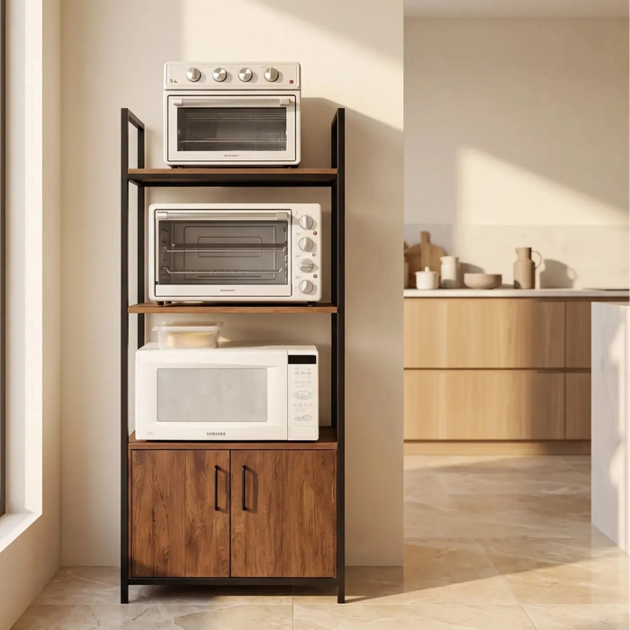 Maxistack multipurpose storage rack with cabinets by metallics home
