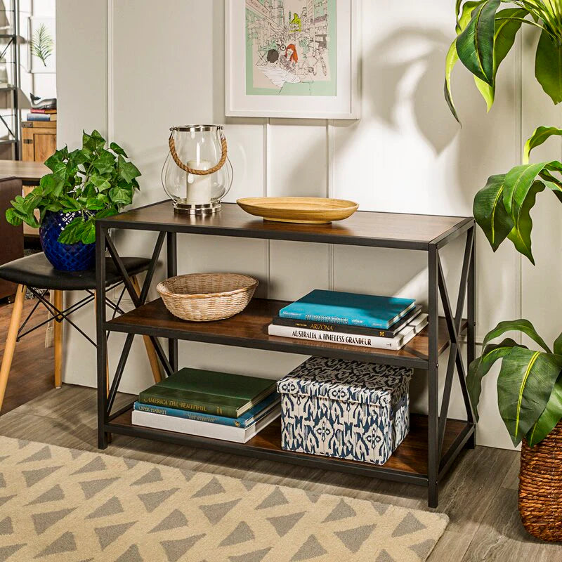Carbon X-Frame Bookcase Console Organizer Rack | Metallics Home ...