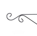 Wall Mounted Flower Pot Hanger Stand by Metallics Home features a sleek, curved metal design for hanging pots.