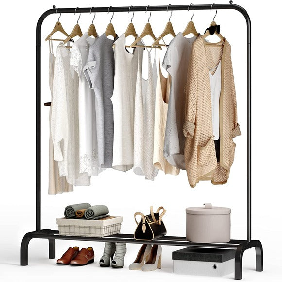 Single pole cloth hanging stand x shoes rack by Metallics Home