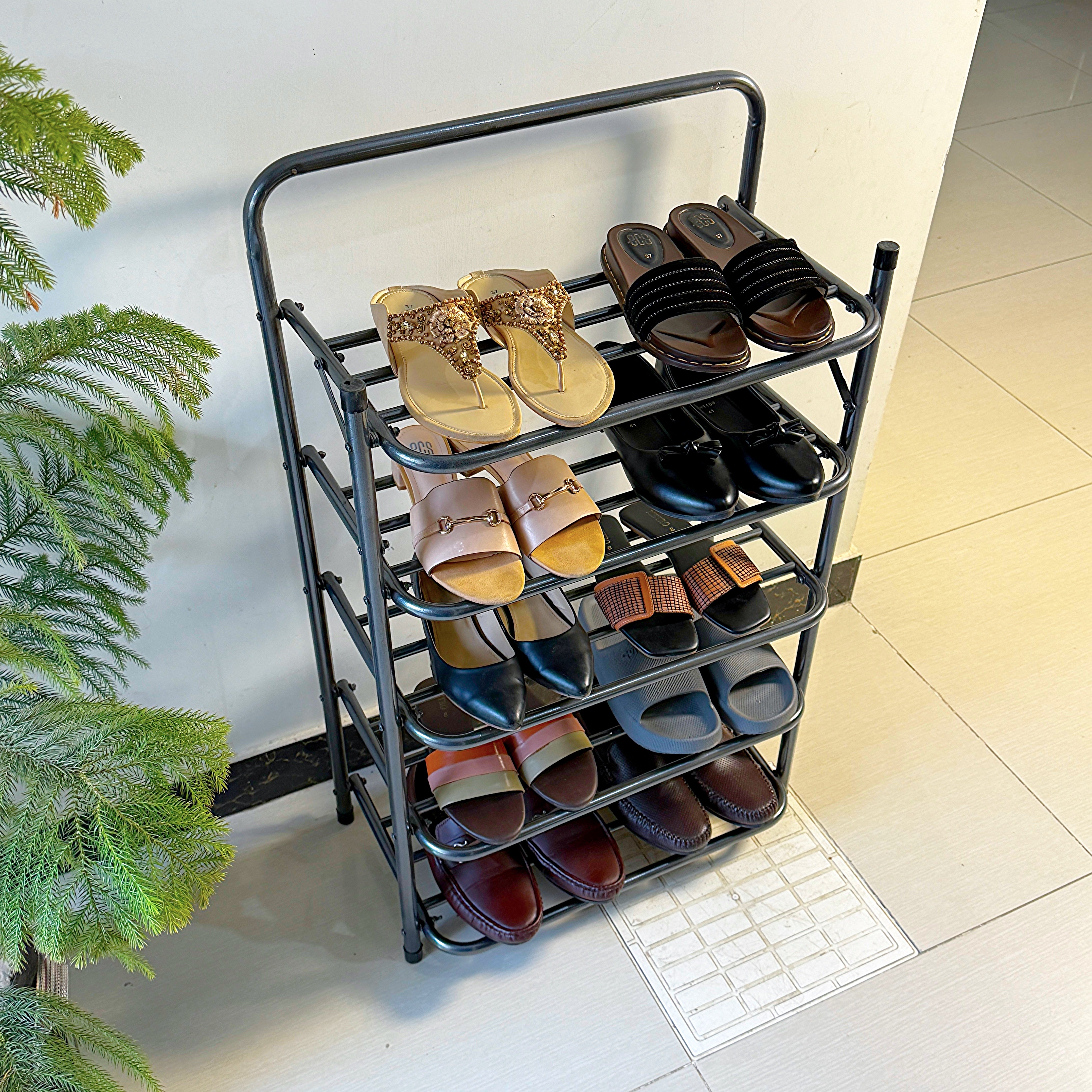 foldable metal shoes rack by Metallics Home