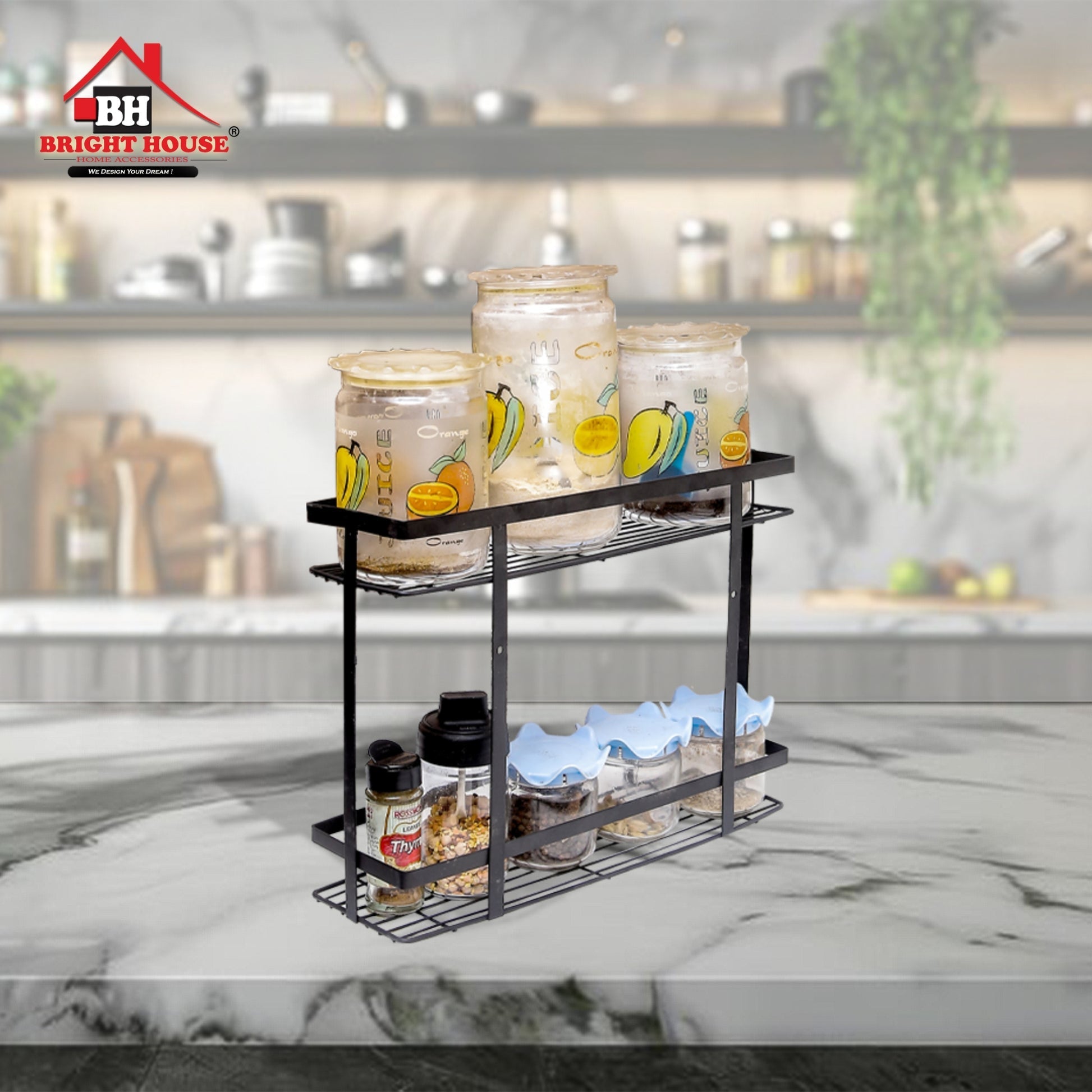 Luxury 2-tier kitchen and washroom organizer by Metallics Home Metallics-Home