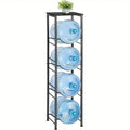 4 IN 1 Water Bottle Holder with Dispenser Top by Metallics Home, featuring a black metal frame and space for four large water