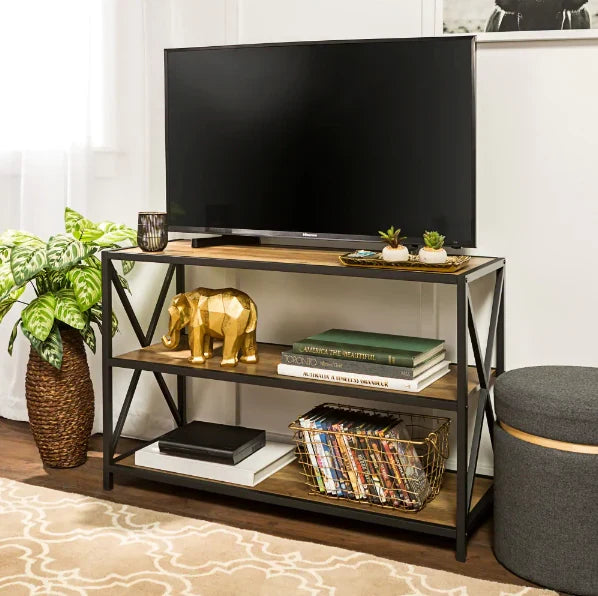 Carbon X-Frame Bookcase Console Organizer Rack Table by Metallics Home