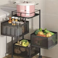 Premium 3 tier metal square trolley by Metallics Home Metallics-Home