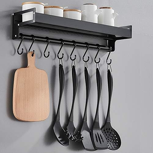 Premium Single Shelf with Hooks and Towel Rod by Metallics Home Metallics-Home