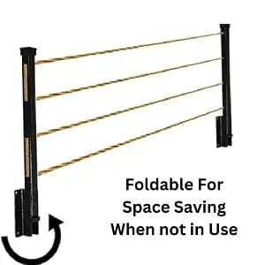 Cloth Drying Stand With Free Rope Foldable Wall Mounted By Metallics Home