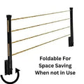 Cloth drying stand with free rope, foldable and wall-mounted, featuring multiple lines for drying clothes efficiently.