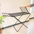 Premium Metal Folding Cloth Dryer Stand by Metallics Home, featuring a black metal frame and multiple drying racks.