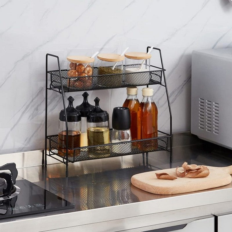 Multi-purpose foldable 2 layer rack by Metallics Home