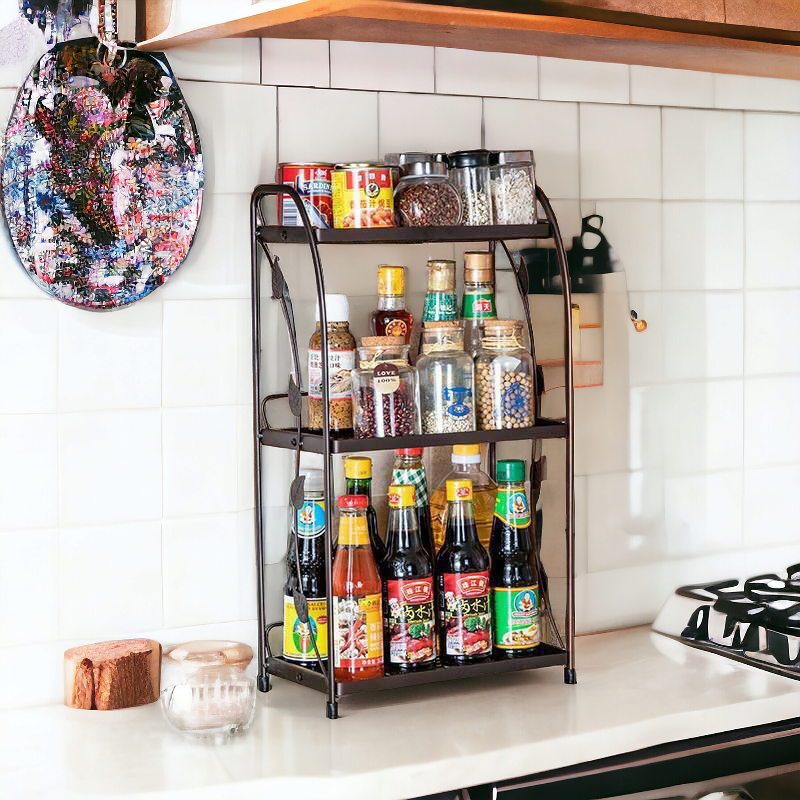 luxury premium quality foldable 3-tier multipurpose rack by Metallics Home Metallics-Home