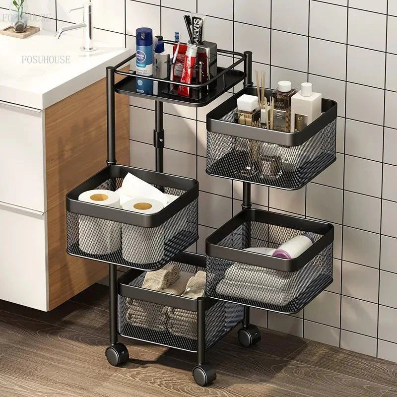 premium 4-5 tier metal square trolley by Metallics Home Metallics-Home