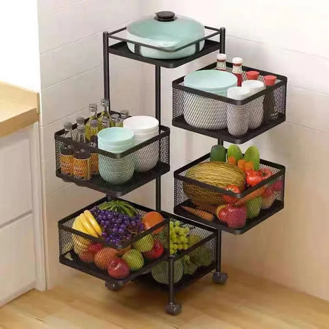 premium 4-5 tier metal square trolley by Metallics Home Metallics-Home