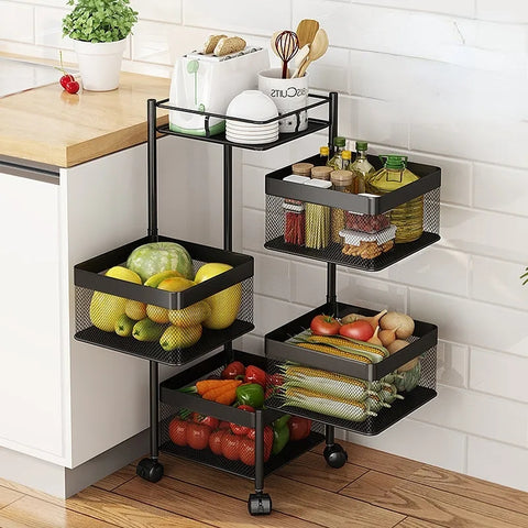 premium 4-5 tier metal square trolley by Metallics Home Metallics-Home