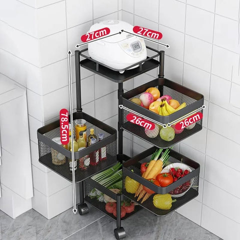 premium 4-5 tier metal square trolley by Metallics Home Metallics-Home