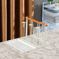 premium glass stand with wooden handle by Metallics Home Metallics-Home