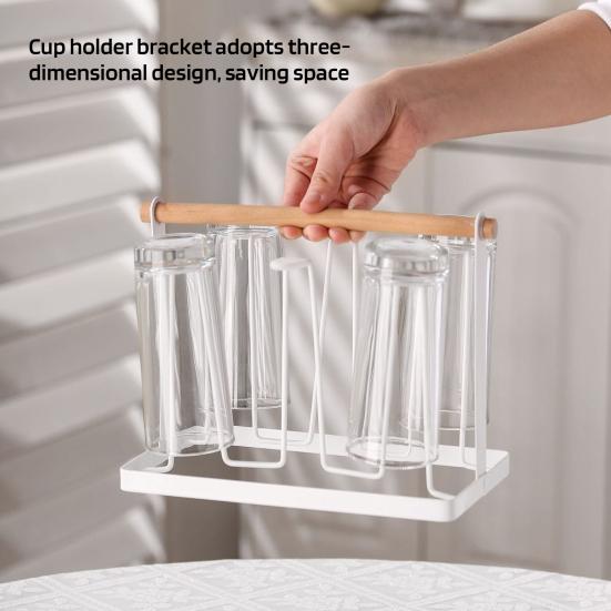 premium glass stand with wooden handle by Metallics Home Metallics-Home