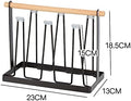 premium glass stand with wooden handle by Metallics Home Metallics-Home