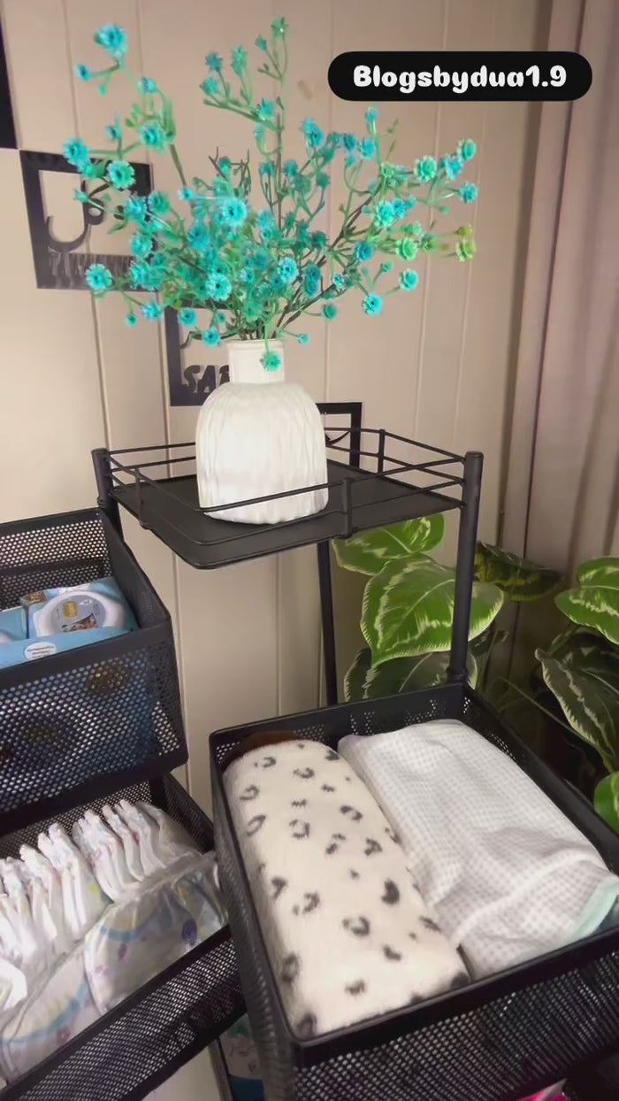 Premium 4-5 Tier Metal Square Trolley by Metallics Home