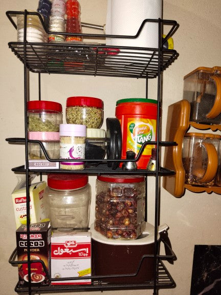 square 3-tier multipurpose rack by Metallics Home Metallics-Home