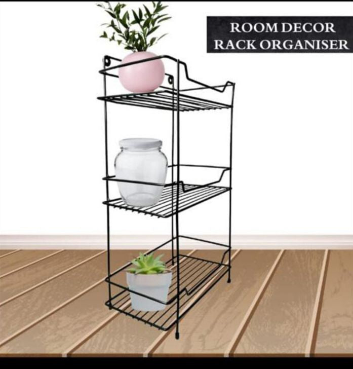 square 3-tier multipurpose rack by Metallics Home Metallics-Home