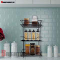 square 3-tier multipurpose rack by Metallics Home Metallics-Home