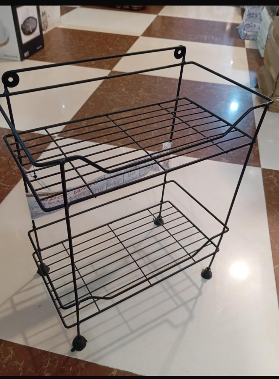 square 3-tier multipurpose rack by Metallics Home Metallics-Home