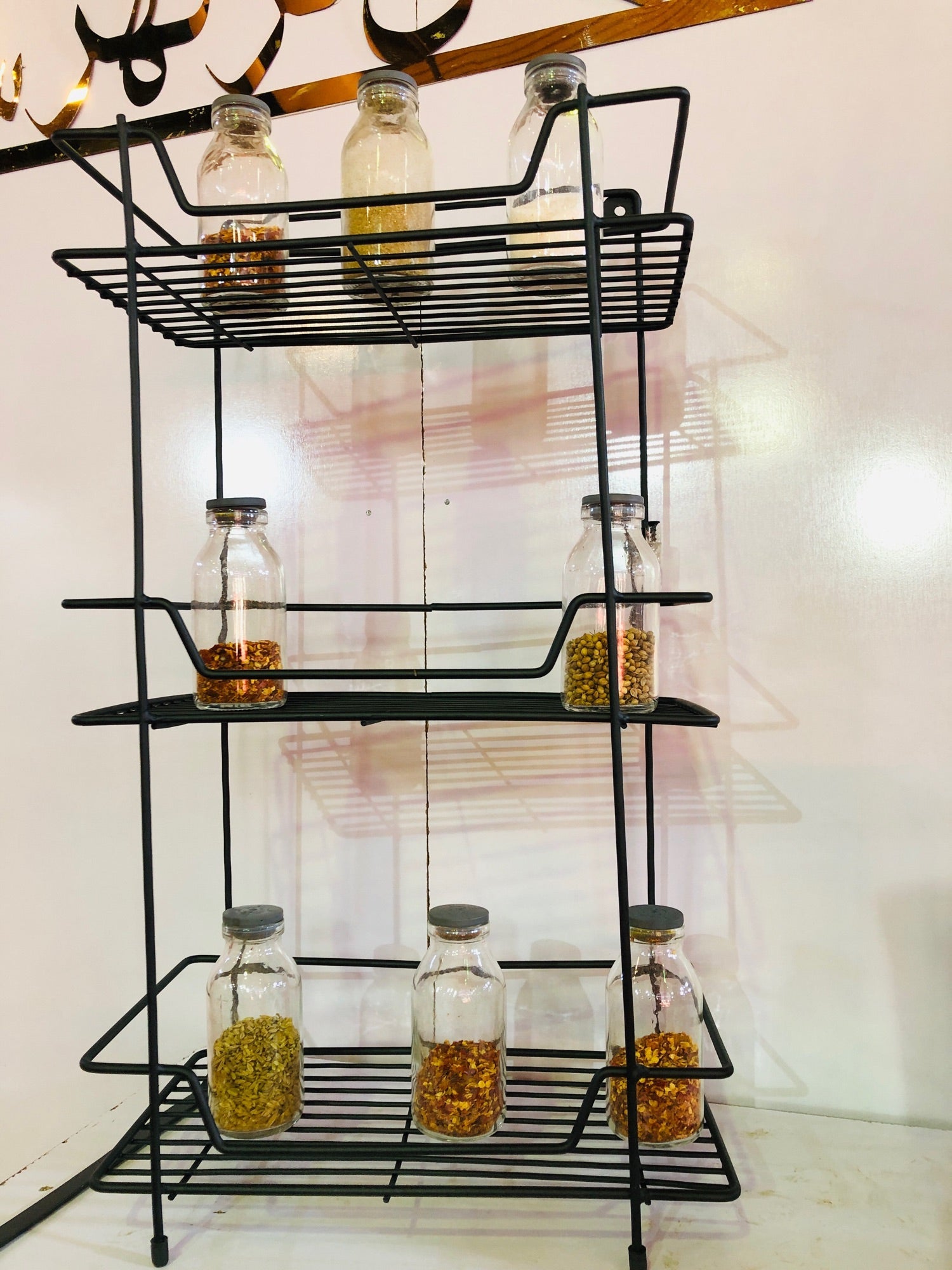 square 3-tier multipurpose rack by Metallics Home Metallics-Home