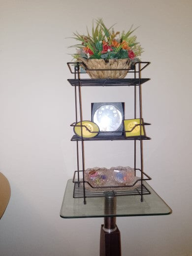 square 3-tier multipurpose rack by Metallics Home Metallics-Home