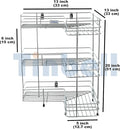 wall-mounted and counter-shelf multi-purpose corner 3-tier rack by Metallics Home Metallics-Home