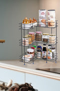 wall-mounted and counter-shelf multi-purpose corner 3-tier rack by Metallics Home Metallics-Home