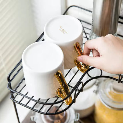 wall-mounted and counter-shelf multi-purpose corner rack by Metallics Home Metallics-Home