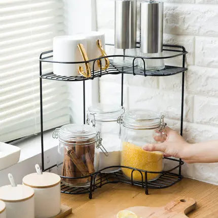Wall-Mounted and Counter-Shelf Multi-Purpose Corner Rack by Metallics Home