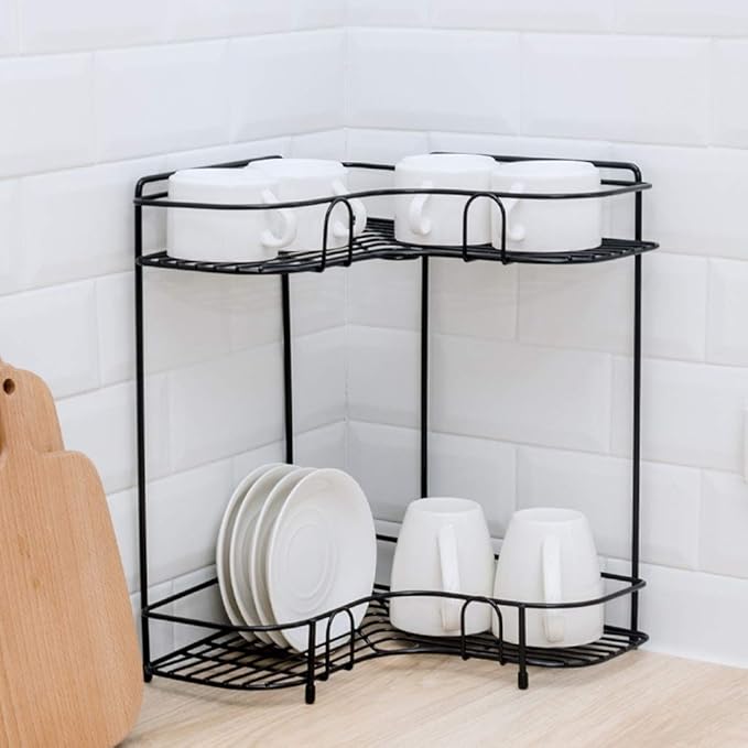 wall-mounted and counter-shelf multi-purpose corner rack by Metallics Home Metallics-Home