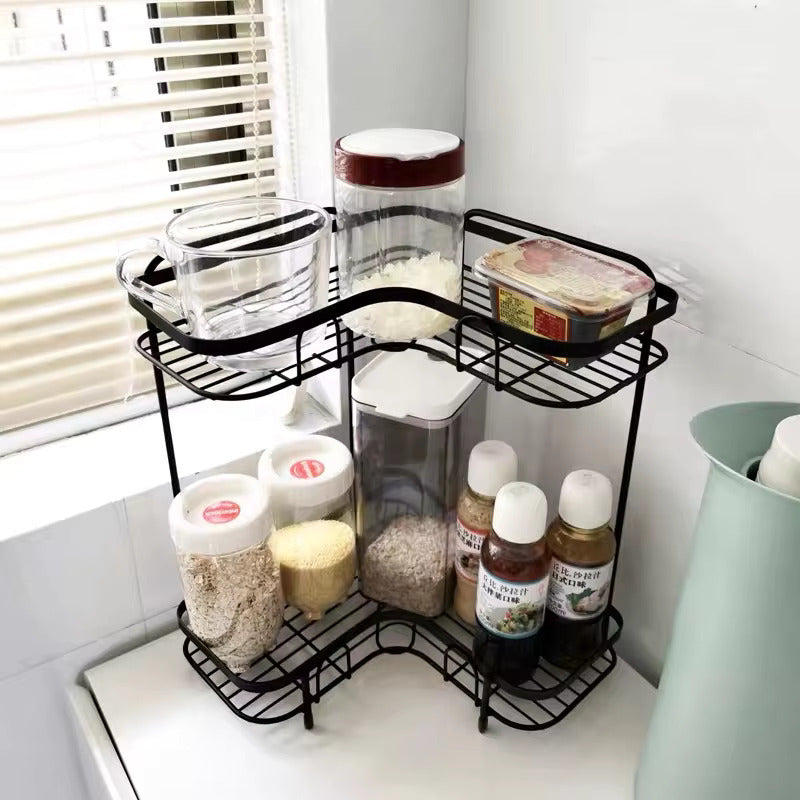 wall-mounted and counter-shelf multi-purpose corner rack by Metallics Home Metallics-Home
