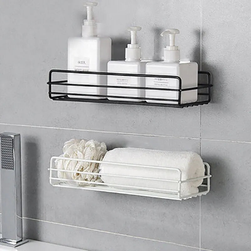 wall mounted multipurpose shelf with adhesive tapes by Metallics Home Metallics-Home