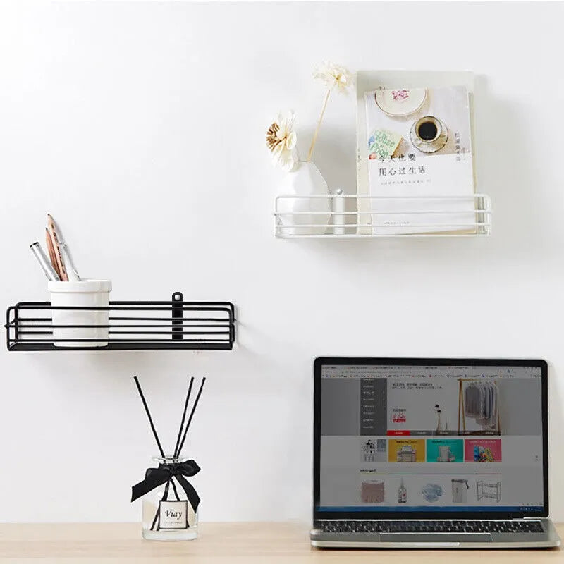 wall mounted multipurpose shelf with adhesive tapes by Metallics Home Metallics-Home